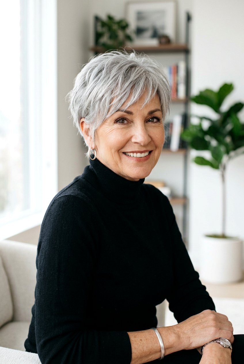 Textured Pixie Fringe - 20 soft fringe haircut for mature women - 20 soft fringe haircut for mature women