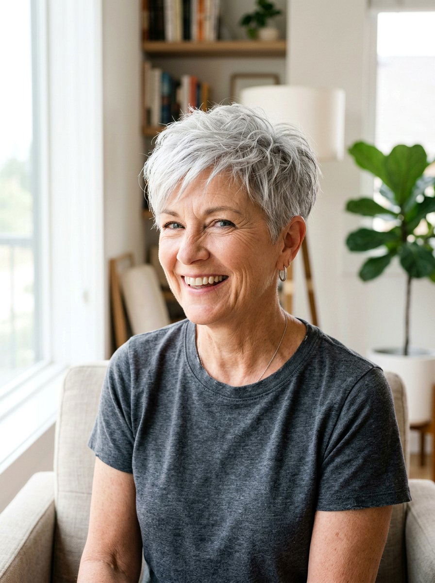 Textured Pixie Haircut For Thin Hair Over 60 - 20 short haircut for women over 60 with fine hair - 20 short haircut for women over 60 with fine hair