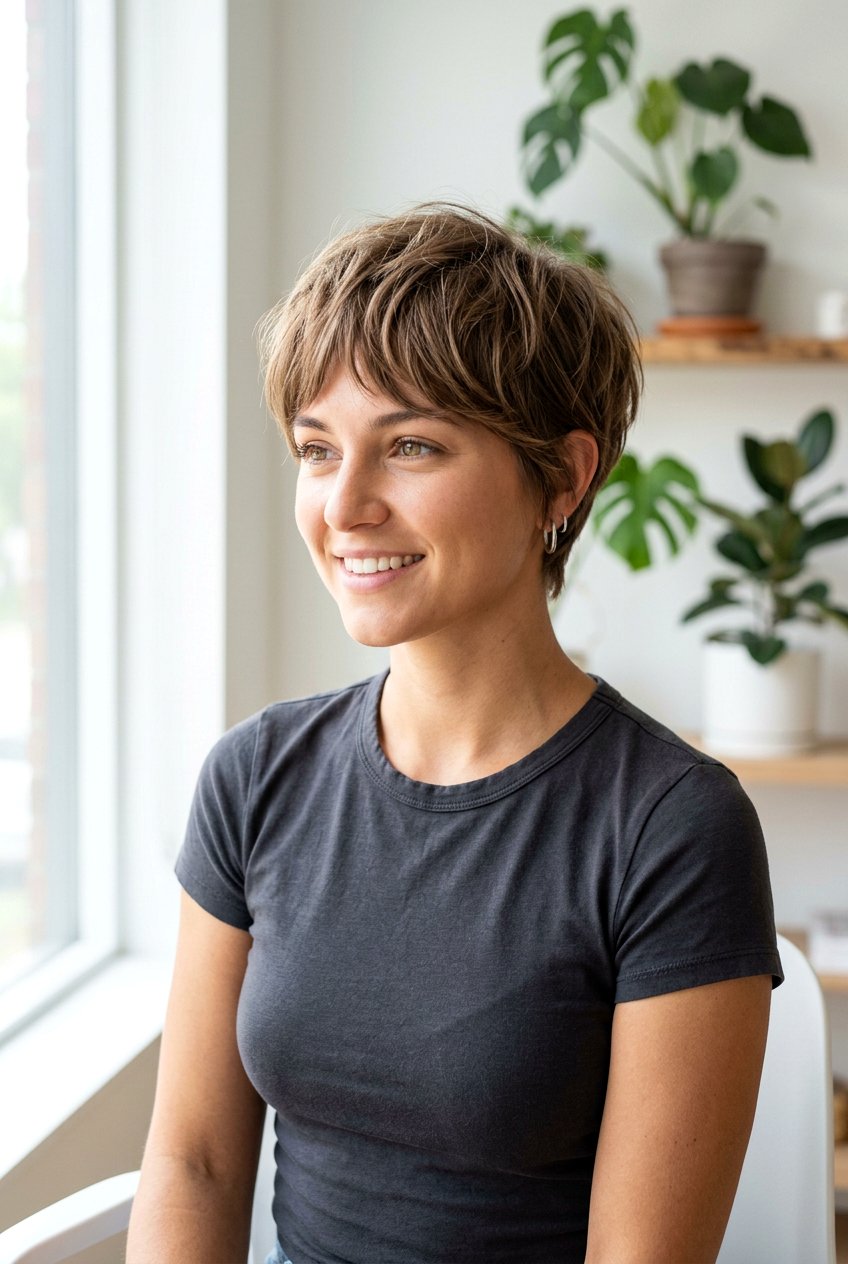 Textured Pixie Style - 20 easy hairstyles for mornings - 20 easy hairstyles for mornings