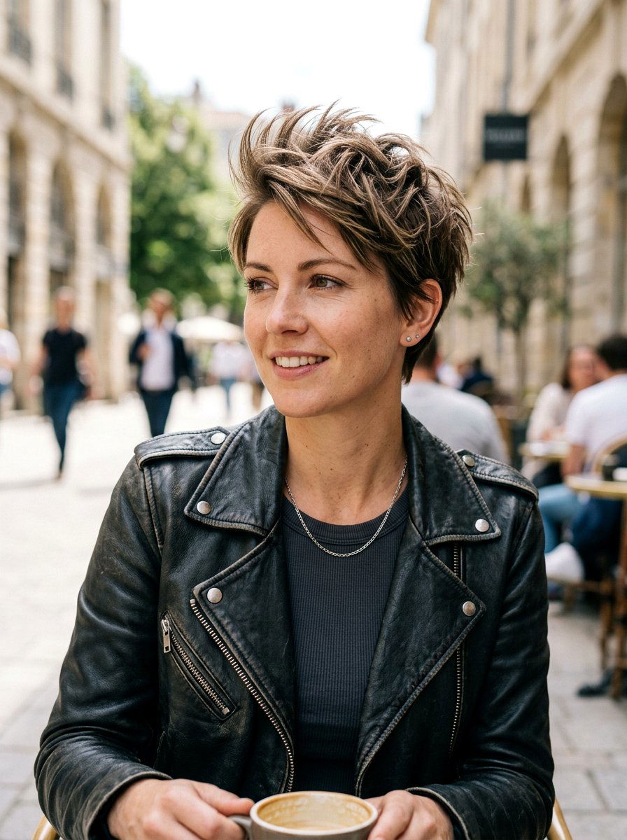 Textured Pixie With Crown Lift - 20 pixie cut with volume at crown - 20 pixie cut with volume at crown