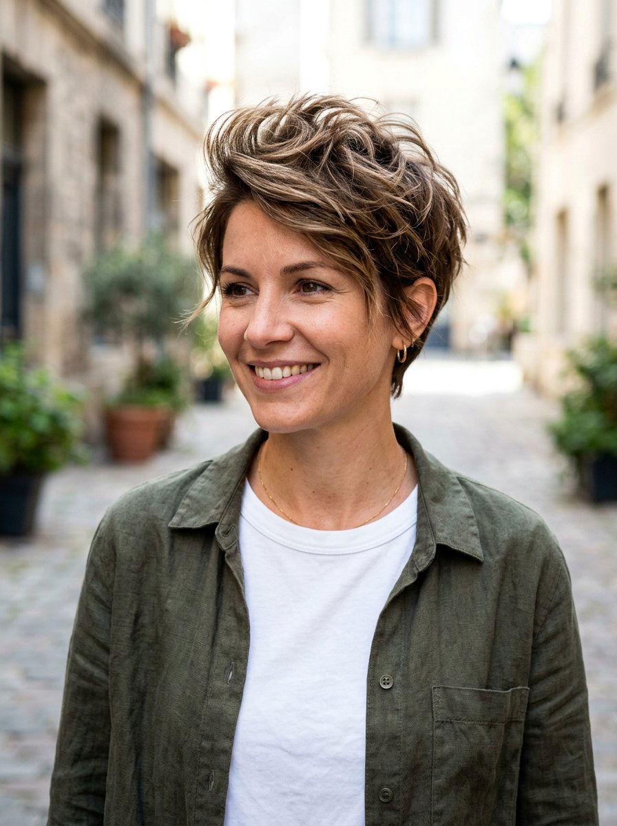 Textured Pixie With Crown Volume - 20 short haircut with volume on top - 20 short haircut with volume on top