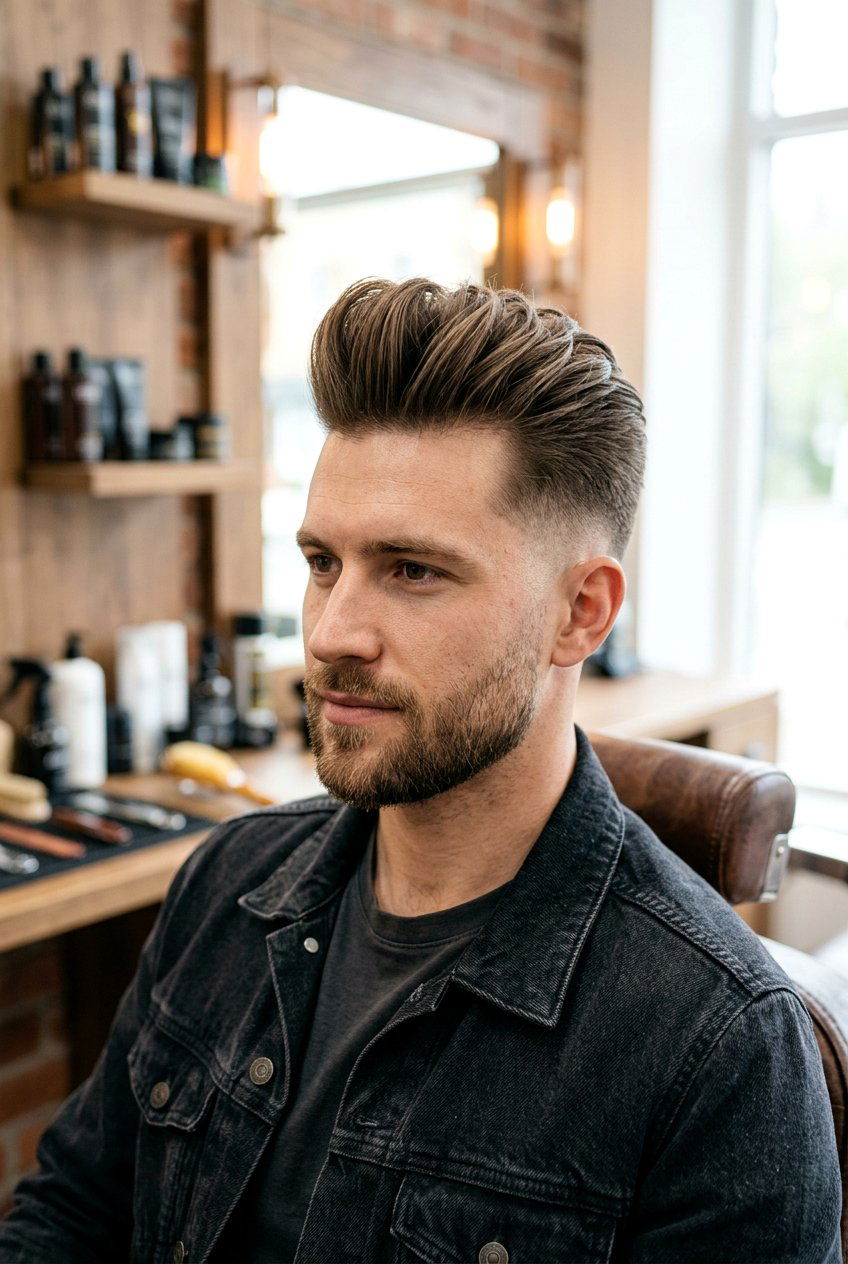 Textured Pompadour - 20 hairstyles for men with thin hair - 20 hairstyles for men with thin hair