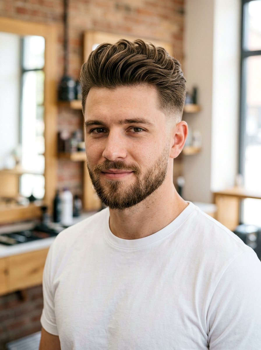 Textured Pompadour - 20 pompadour haircut for medium hair men - 20 pompadour haircut for medium hair men