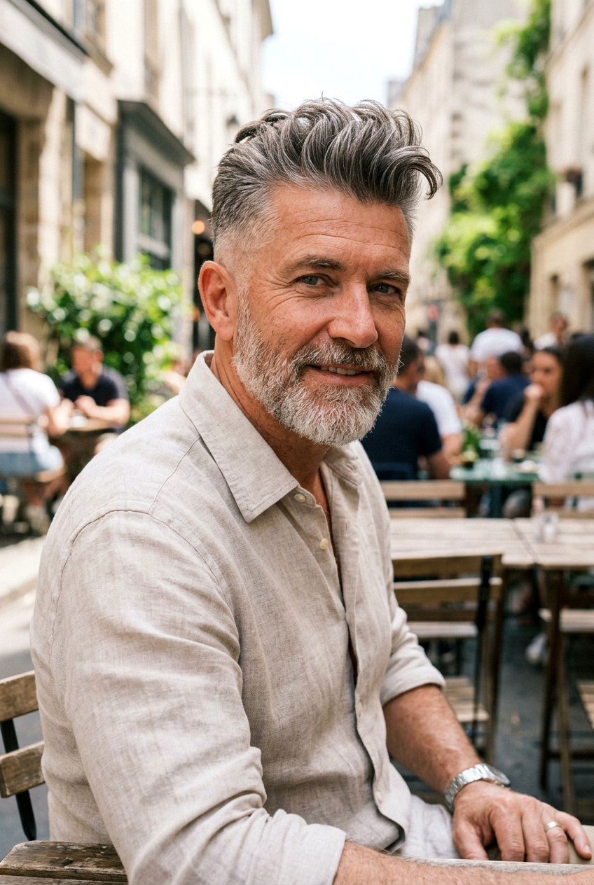 Textured Pompadour Fade - 20 pompadour fade for mature men - 20 pompadour fade for mature men