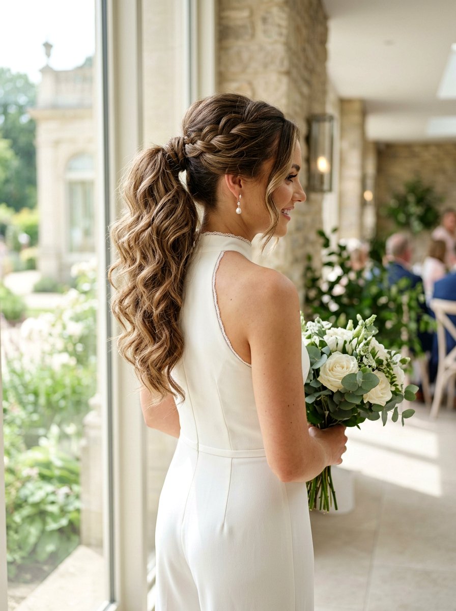 Textured Ponytail Bridal Hair - 20 wedding hairstyles for outdoor ceremony - 20 wedding hairstyles for outdoor ceremony