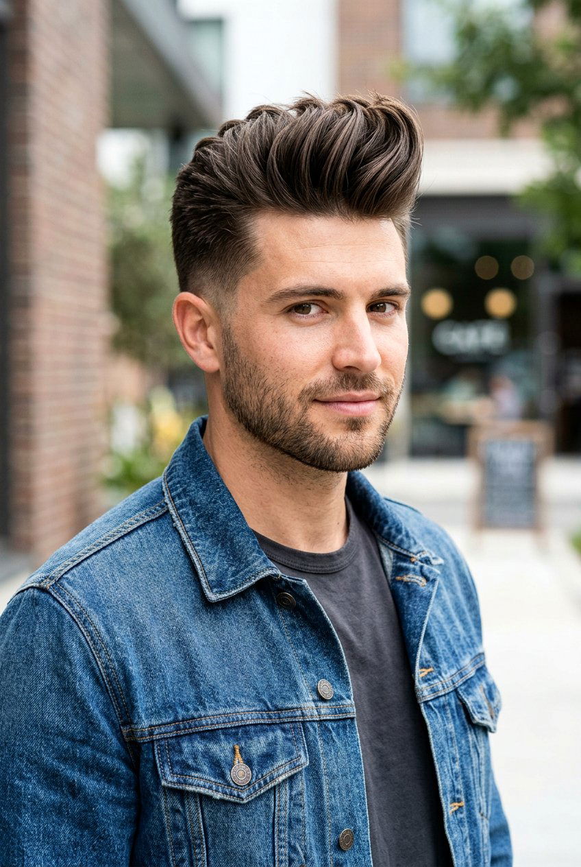 Textured Quiff - 20 mens haircut for heart shaped face - 20 men’s haircut for heart shaped face