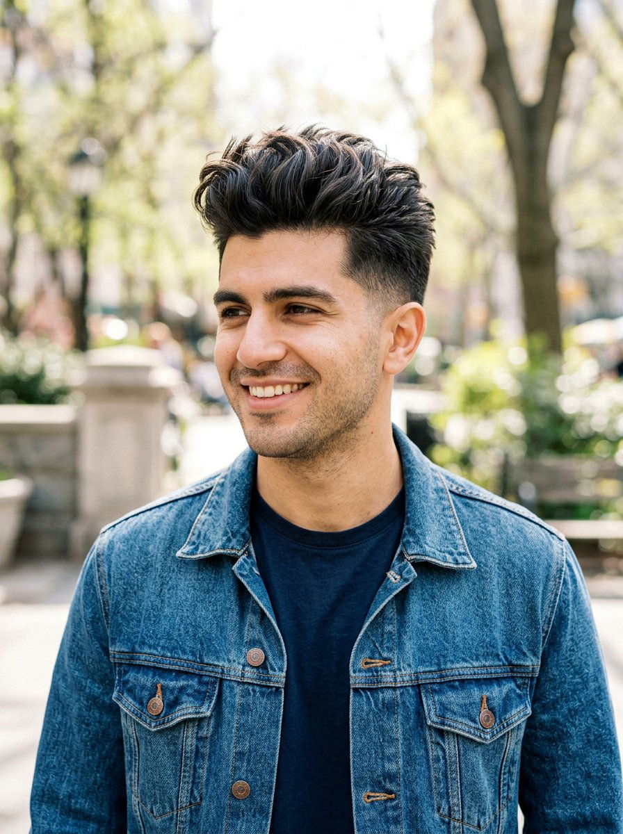 Textured Quiff - 20 quiff haircut for thick hair men - 20 quiff haircut for thick hair men