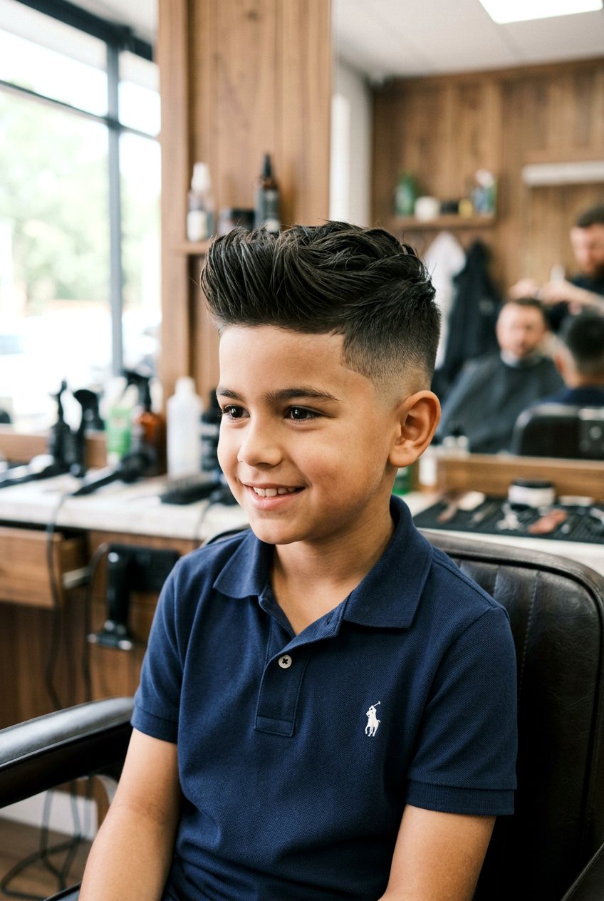 Textured Quiff With Fade - 20 boys haircut with textured layers - 20 boys haircut with textured layers