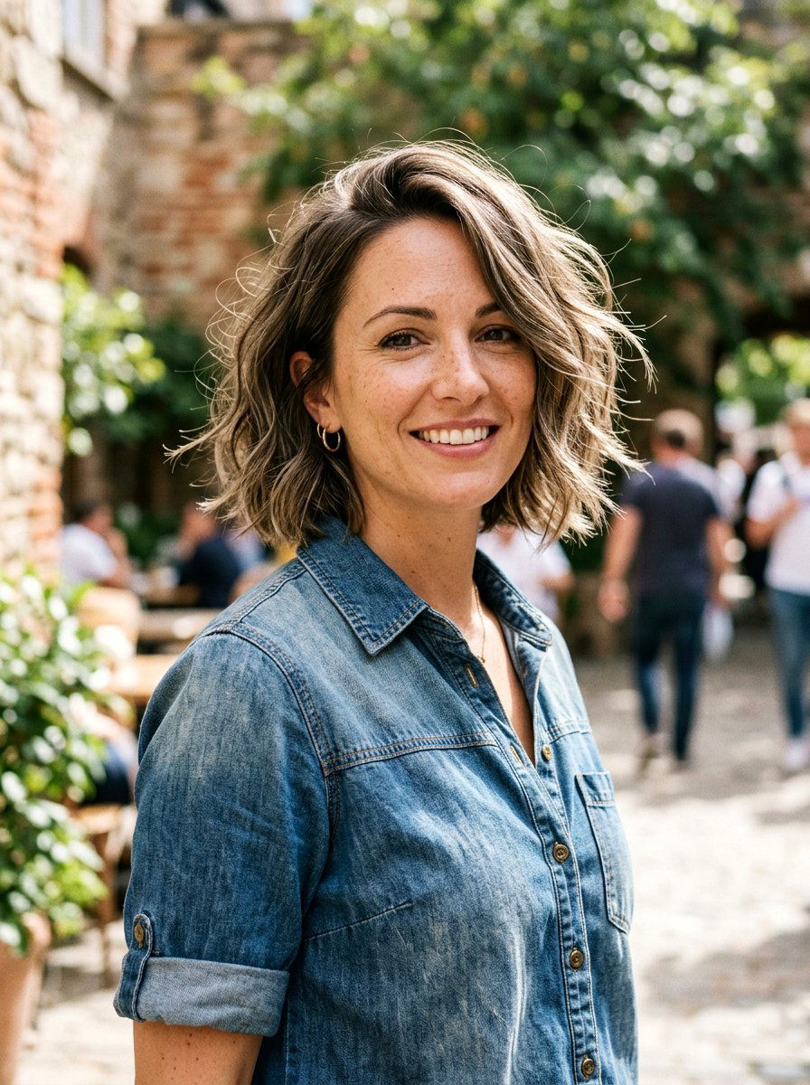 Textured Rounded Bob - 20 rounded bob for thin hair women - 20 rounded bob for thin hair women