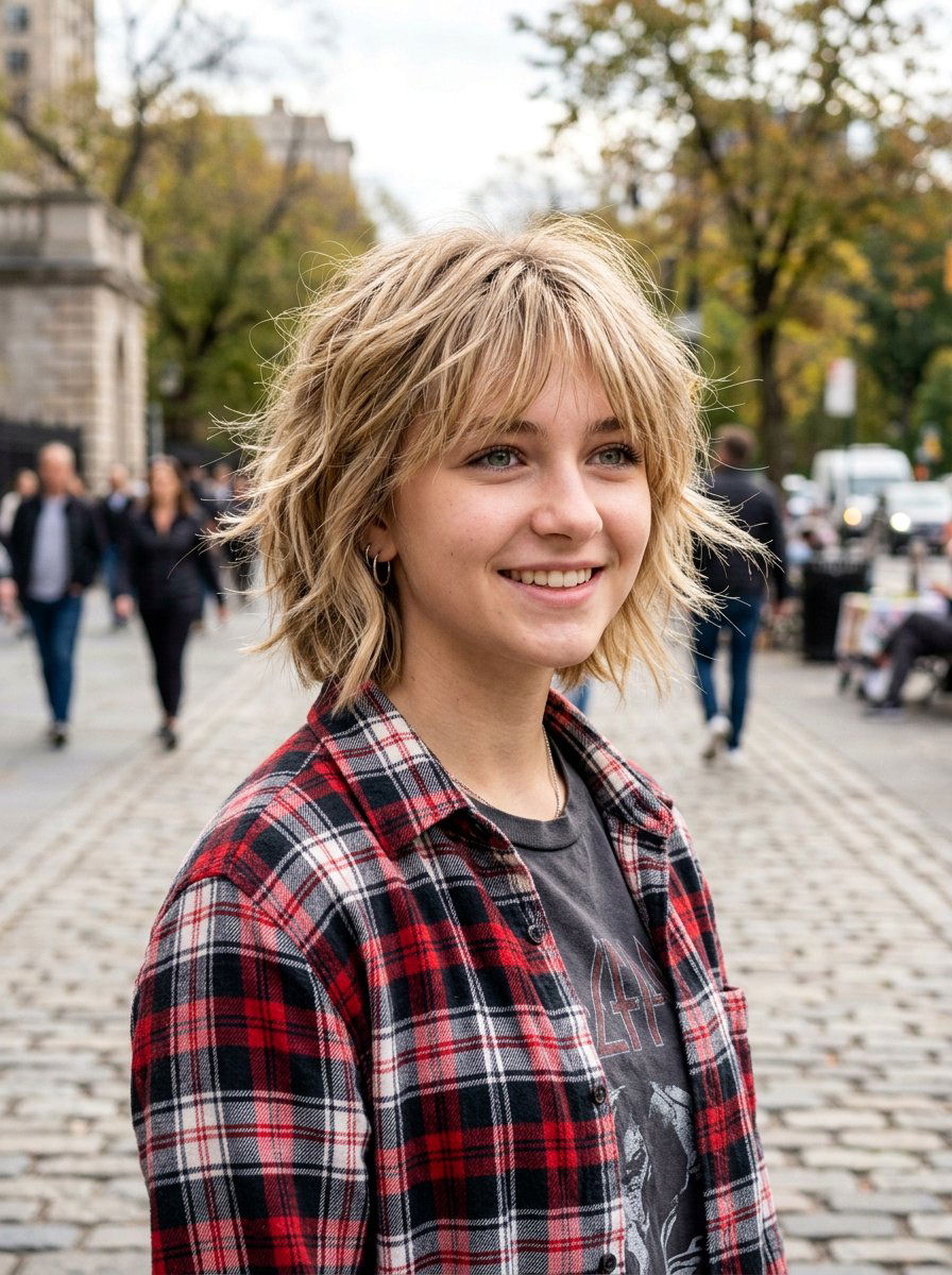 Textured Shag Bob Haircut - 20 teen girls shoulder length shag haircut - 20 teen girls shoulder length shag haircut