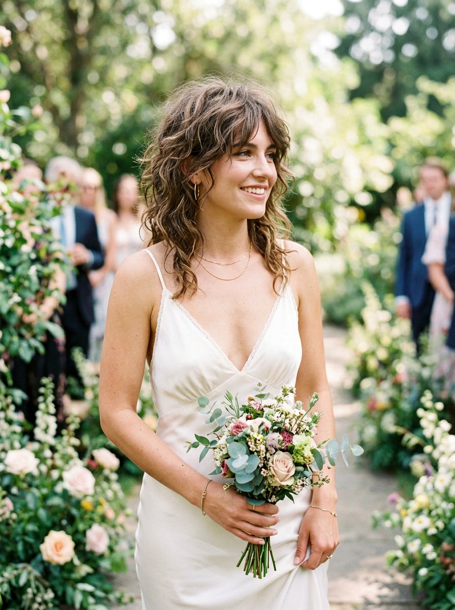 Textured Shaggy Bridal Bob - 20 wedding hairstyles for short bob hair - 20 wedding hairstyles for short bob hair