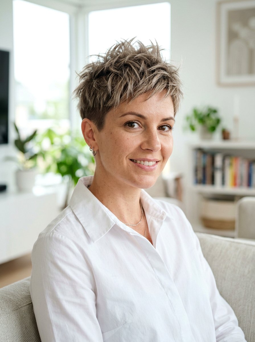 Textured Shaggy Pixie - 20 older women shag haircut ideas - 20 older women shag haircut ideas