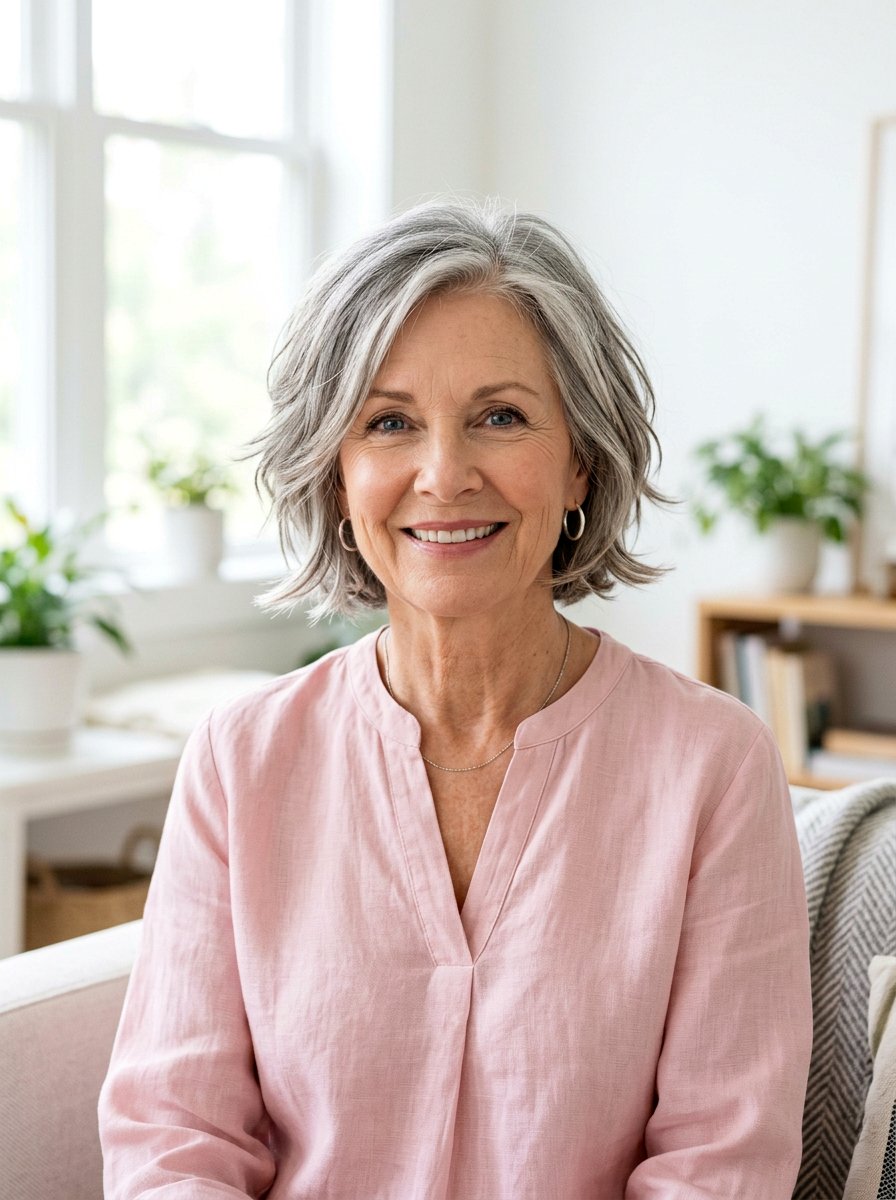 Textured Short Bob Haircut For Older Women - 20 polished office hairstyle for older women - 20 polished office hairstyle for older women