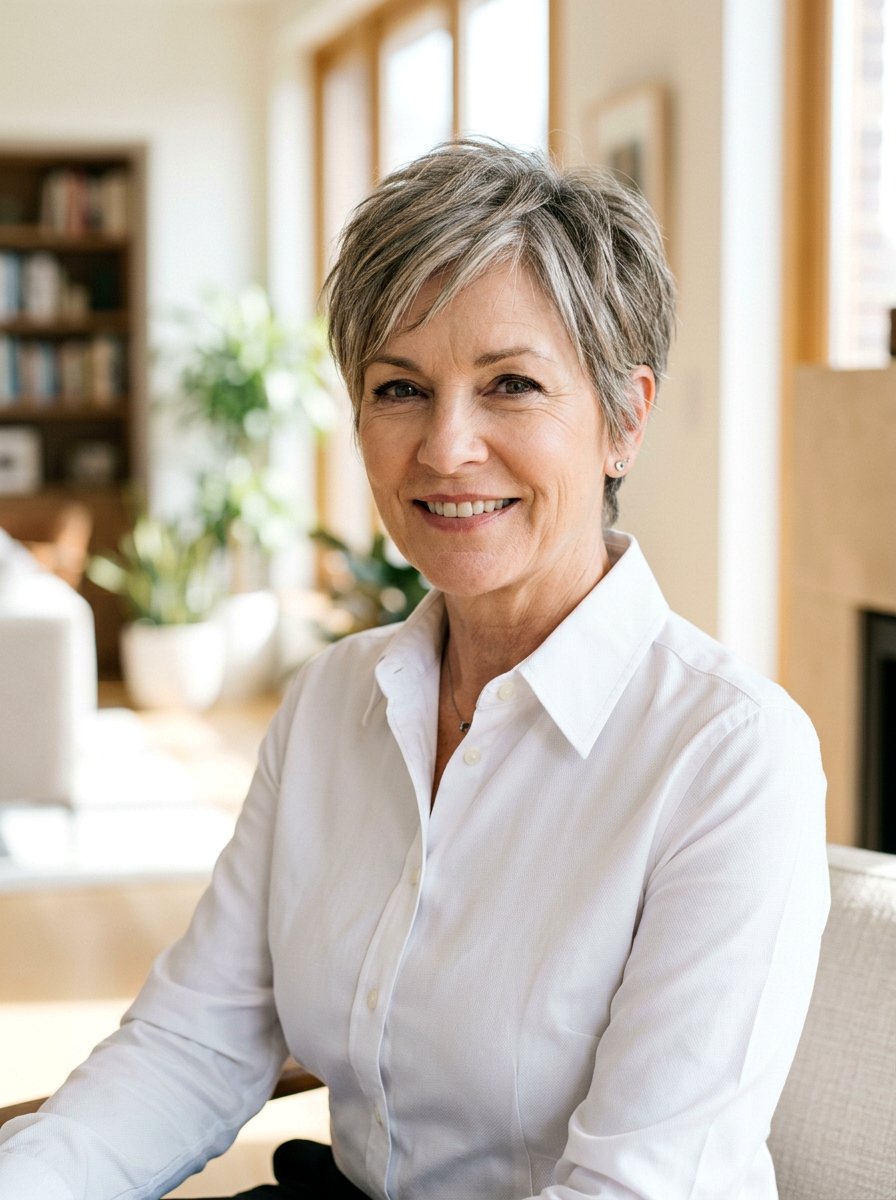 Textured Short Crop - 20 interview hairstyle for mature women - 20 interview hairstyle for mature women