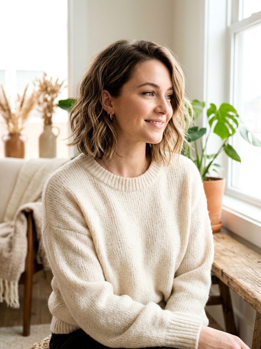 Textured Shoulder Length Bob - 20 shoulder length hairstyle ideas for women - 20 shoulder length hairstyle ideas for women