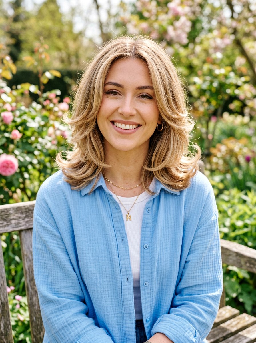 Textured Shoulder Length Flipped Ends Haircut - 20 layered shoulder length haircut with texture - 20 layered shoulder length haircut with texture