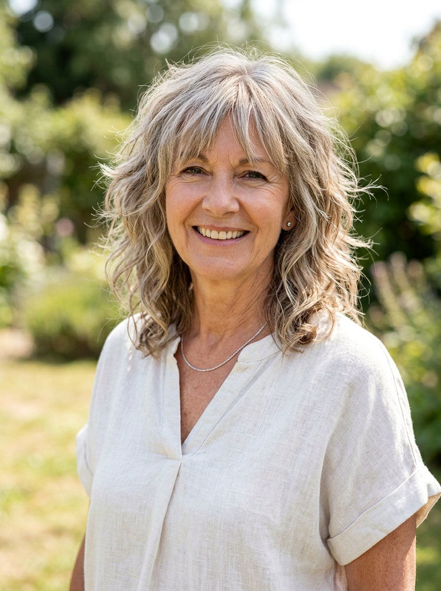 Textured Shoulder Length Shag - 20 polished shoulder length hairstyle for older women - 20 polished shoulder length hairstyle for older women