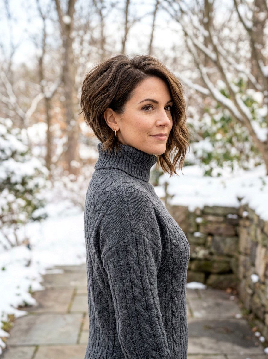 Textured Shoulder Length Wedge Haircut - 20 layered shoulder length haircut with texture - 20 layered shoulder length haircut with texture