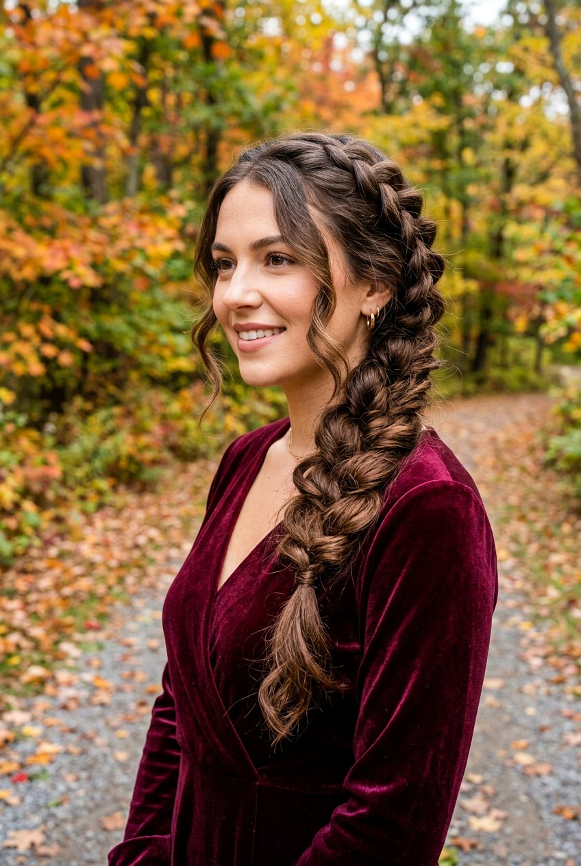 Textured Side Braid - 20 best bridesmaid hairstyle ideas