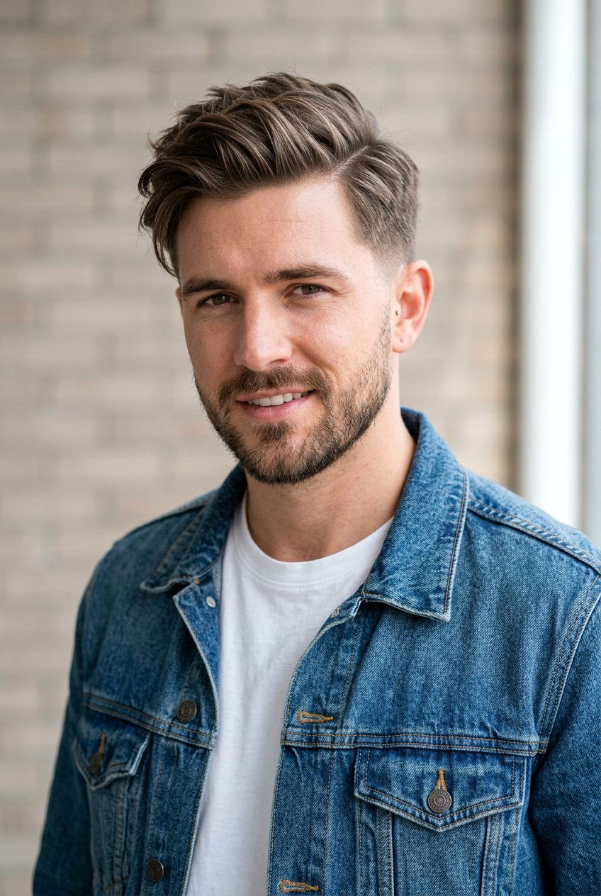 Textured Side Part - 20 men polished side part haircut - 20 men polished side part haircut