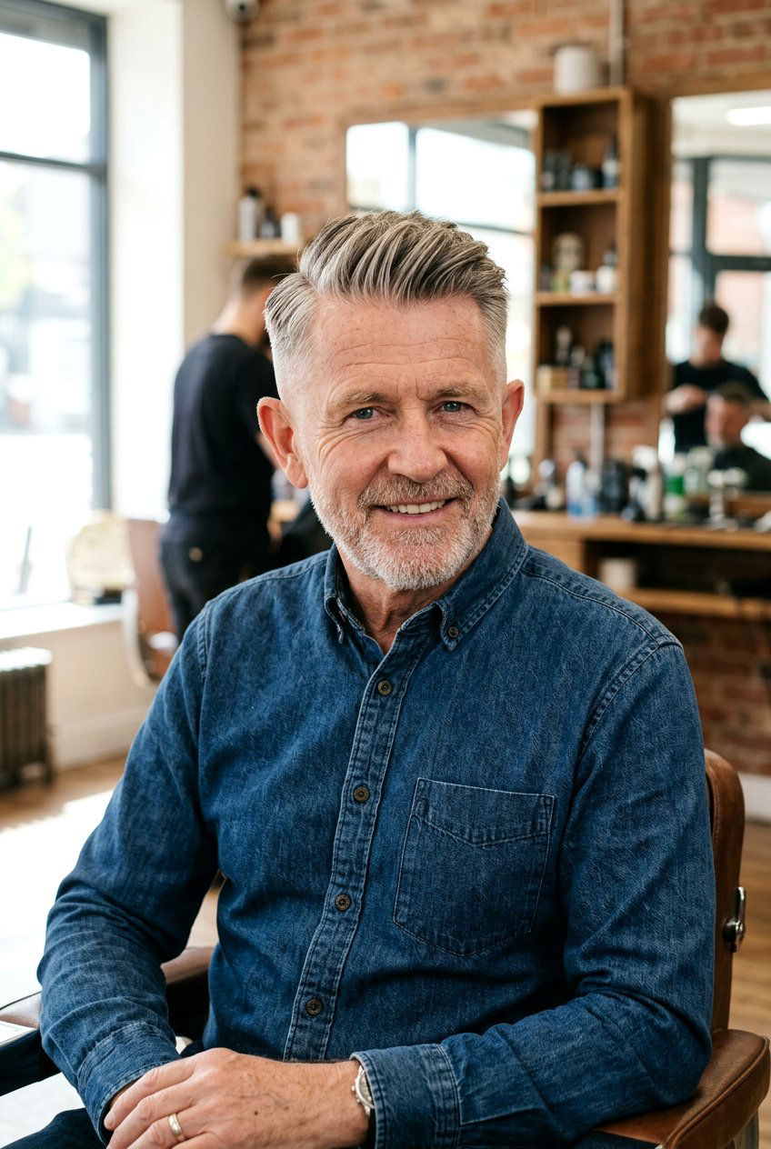 Textured Side Part Fade - 20 classic side part for older men - 20 classic side part for older men
