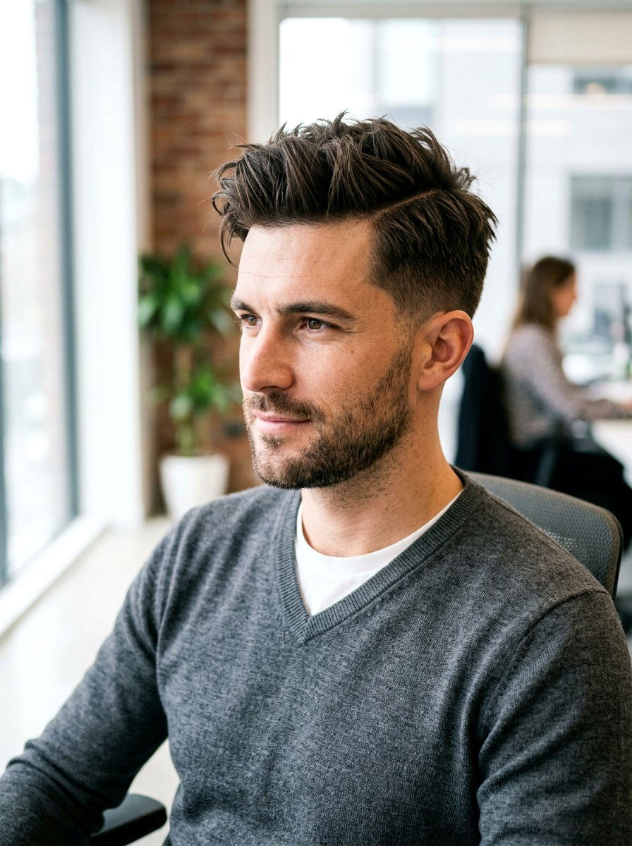 Textured Side Part Haircut - 20 side part for professional men - 20 side part for professional men