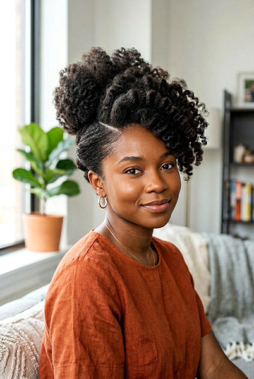20 Elegant Natural Hair Side Part Puff Styles to Try Now