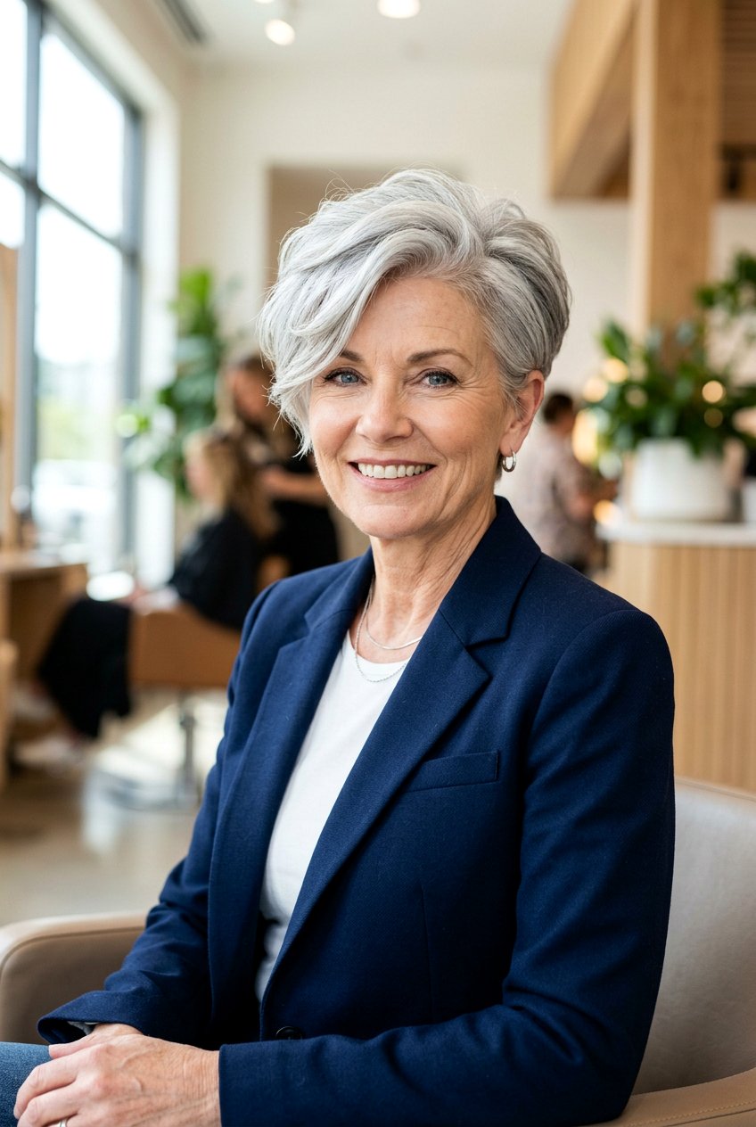 Textured Side Swept Pixie Cut - 20 side swept fringe for women over 50 - 20 side swept fringe for women over 50