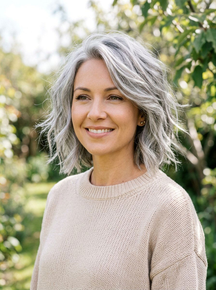Textured Silver Bob - 20 silver bob hair color ideas - 20 silver bob hair color ideas