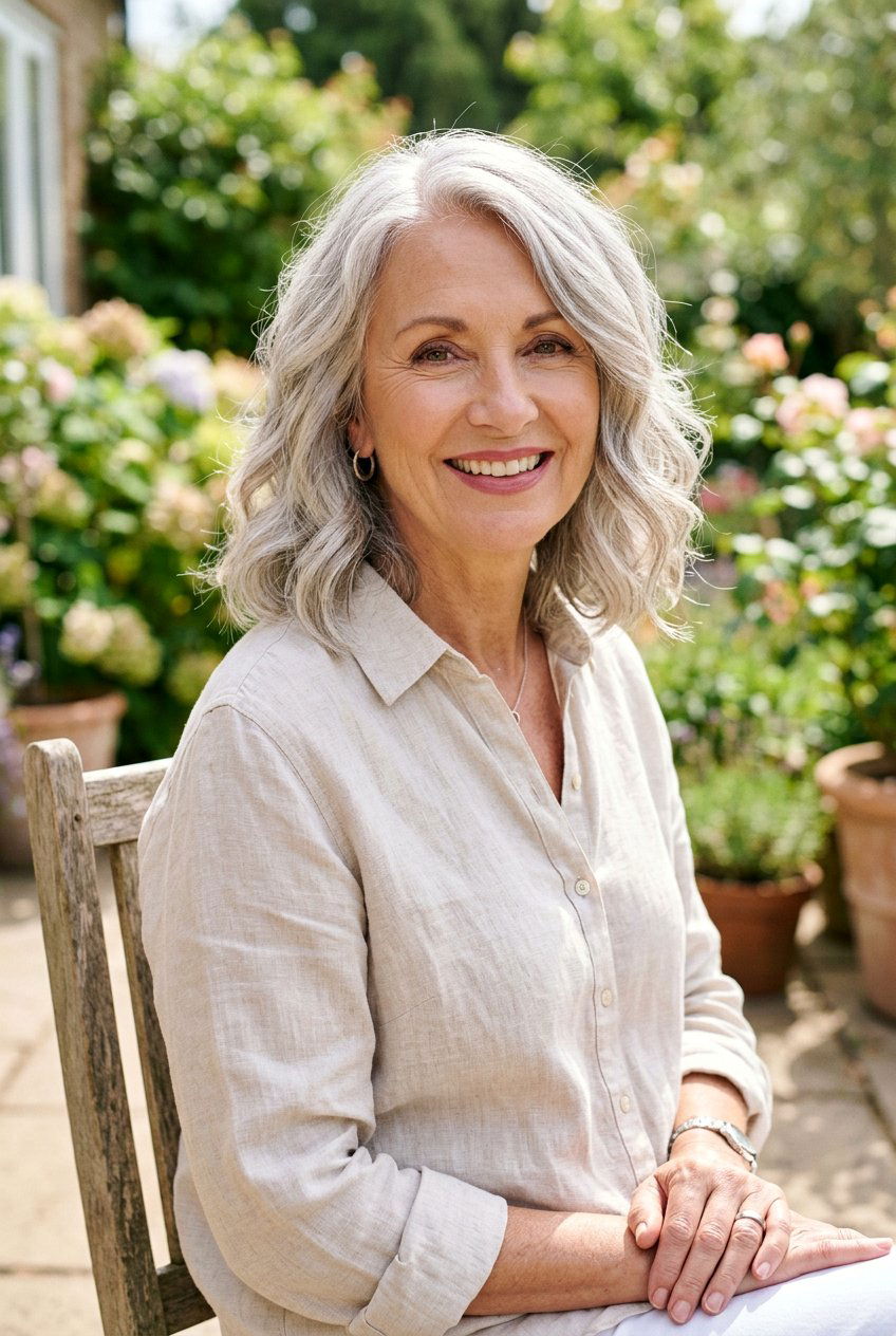 Textured Silver Lob Haircut - 20 mature women silver gray hair ideas - 20 mature women silver gray hair ideas