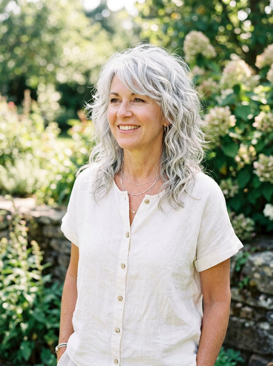 Textured Silver Shag - 20 silver shag hair color ideas - 20 silver shag hair color ideas