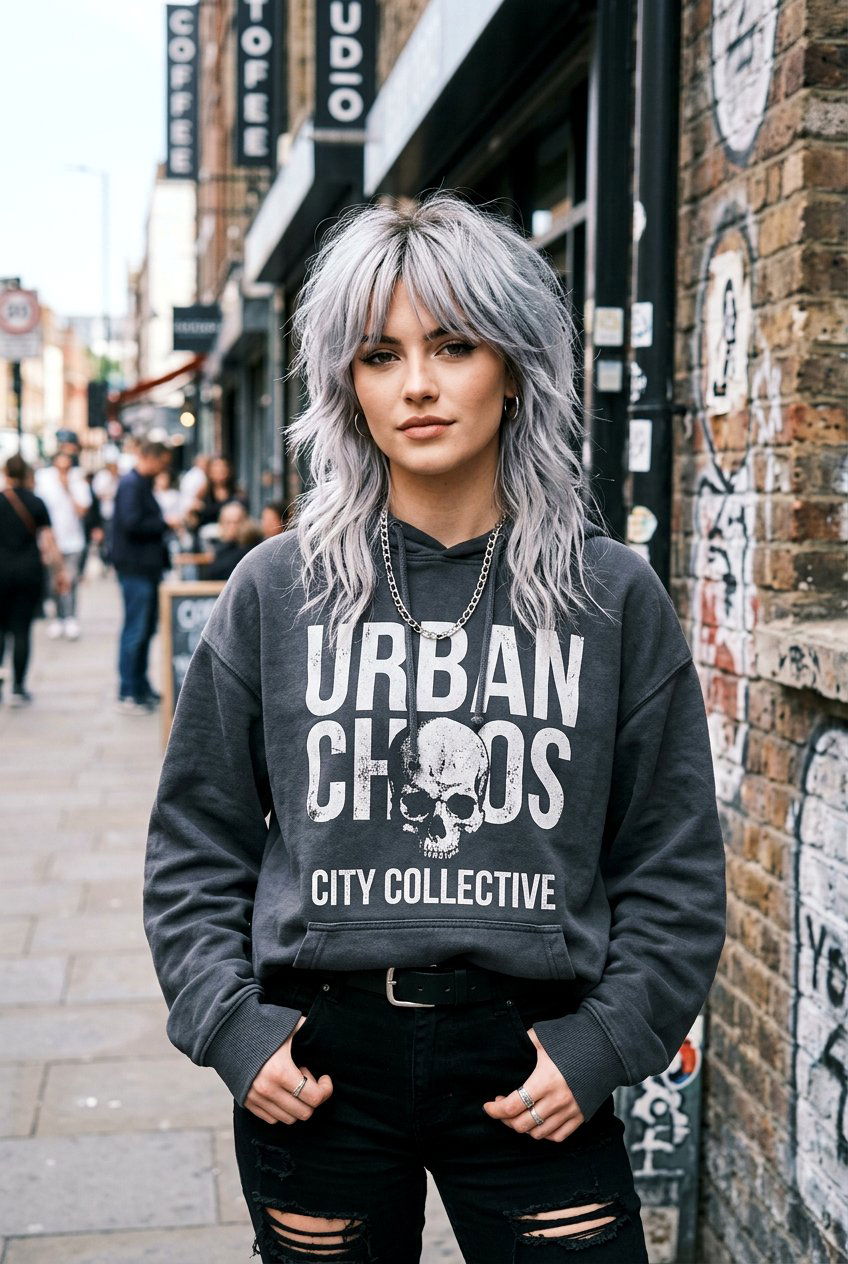 Textured Silver Wolf Cut - 20 gray wolf cut for women - 20 gray wolf cut for women