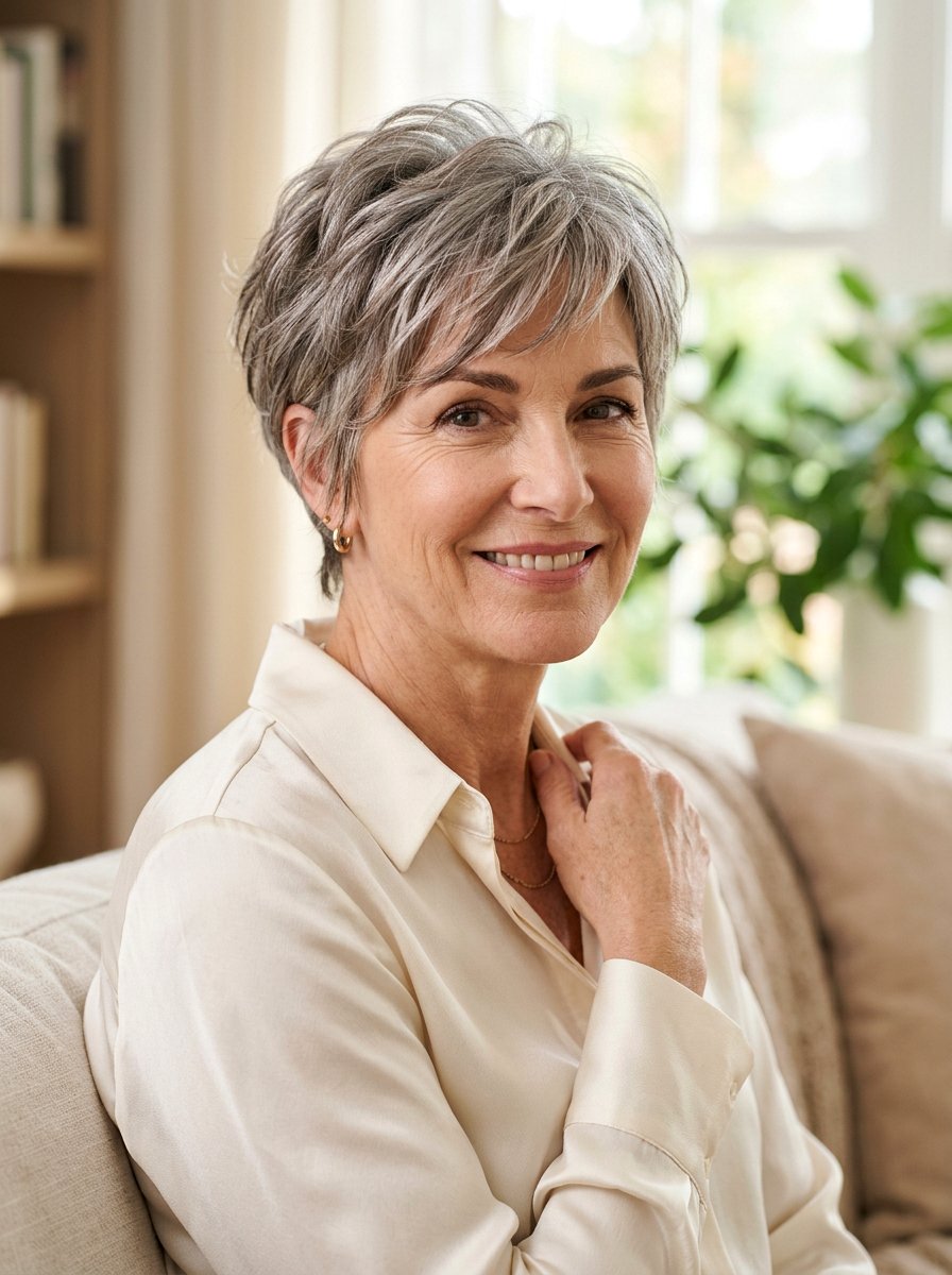 Textured Soft Pixie Cut - 20 soft cropped pixie for mature women - 20 soft cropped pixie for mature women