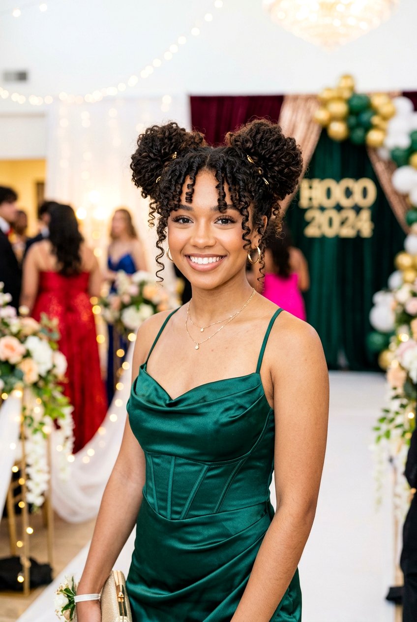 Textured Space Buns for Hoco - 20 hoco hairstyles - 20 hoco hairstyles