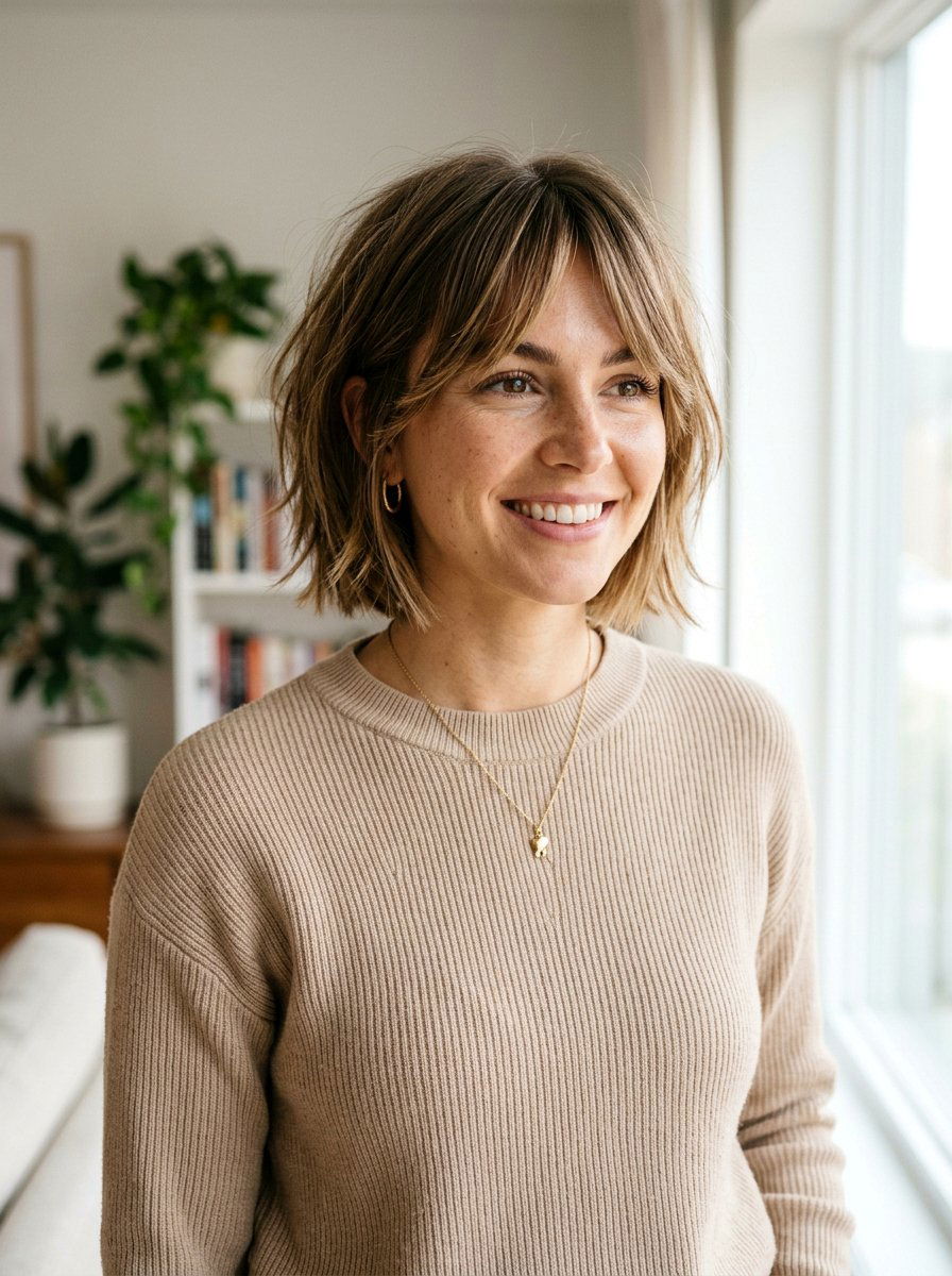 Textured Straight Bixie With Split Bangs - 20 straight bixie haircut with bangs - 20 straight bixie haircut with bangs