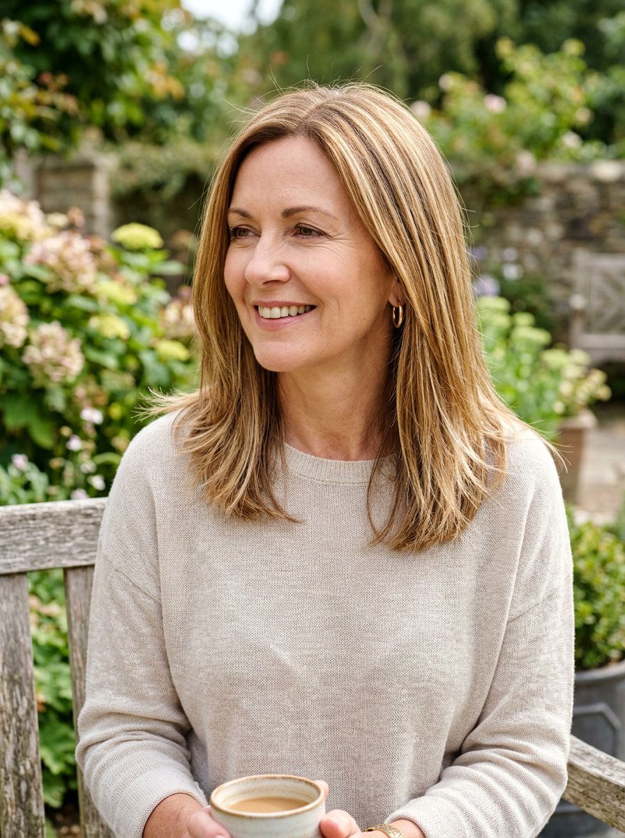 Textured Straight Ends - 20 straight haircut for women over 50 - 20 straight haircut for women over 50