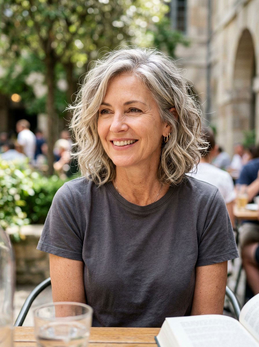 Textured Tousled Wavy Bob For Women Over 50 - 20 wavy bob for women over 50 - 20 wavy bob for women over 50