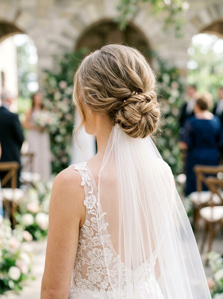 Textured Updo With Veil For Fine Hair - 20 veil friendly wedding updo - 20 veil friendly wedding updo