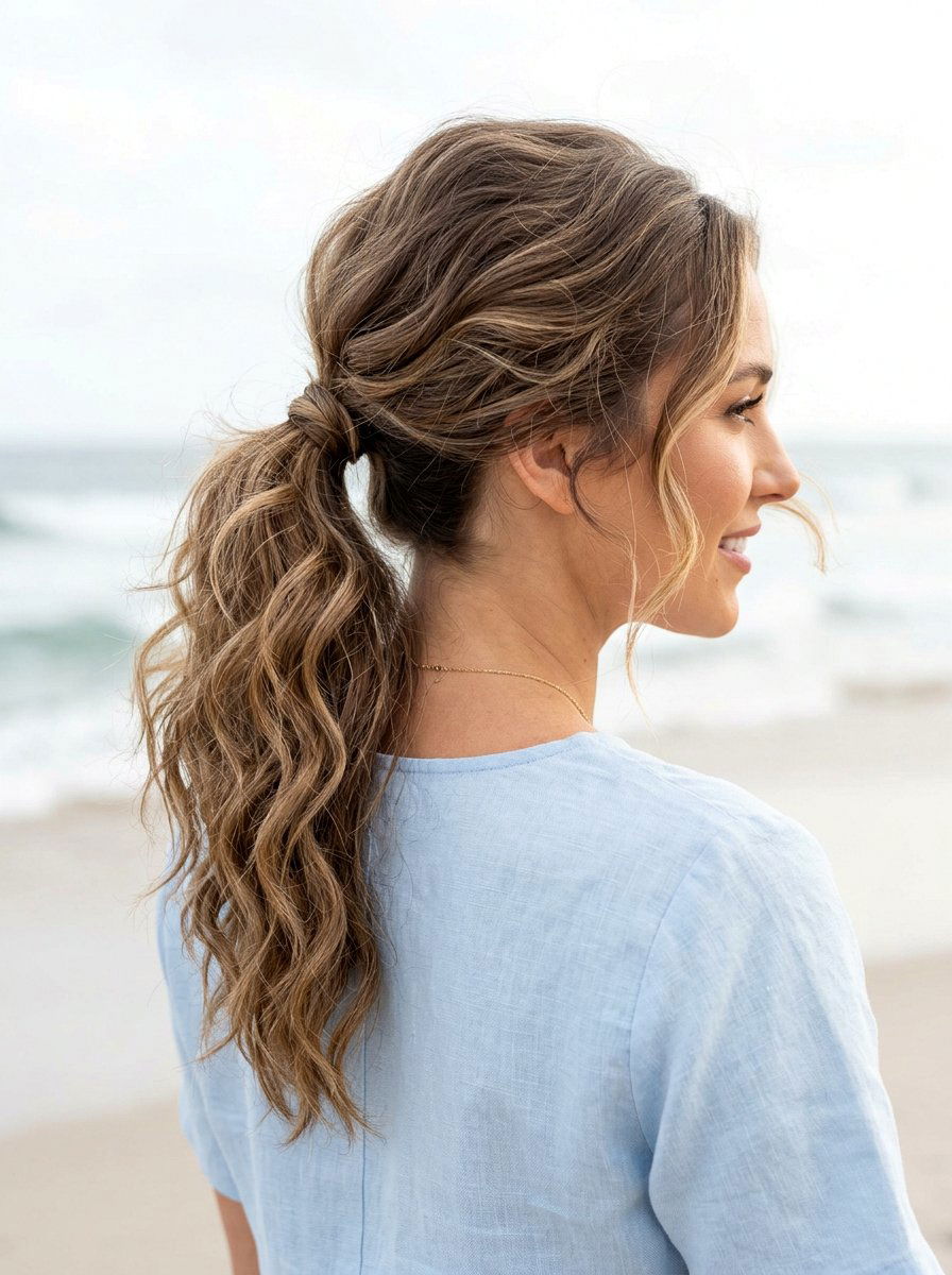 Textured Wave Pageant Ponytail - 20 pageant ponytail hairstyles - 20 pageant ponytail hairstyles