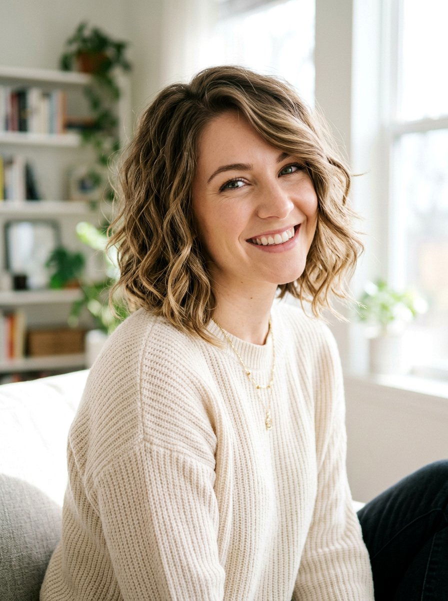 Textured Wavy Bob With Layers For Heart Shaped Face - 20 textured wavy bob with layers - 20 textured wavy bob with layers