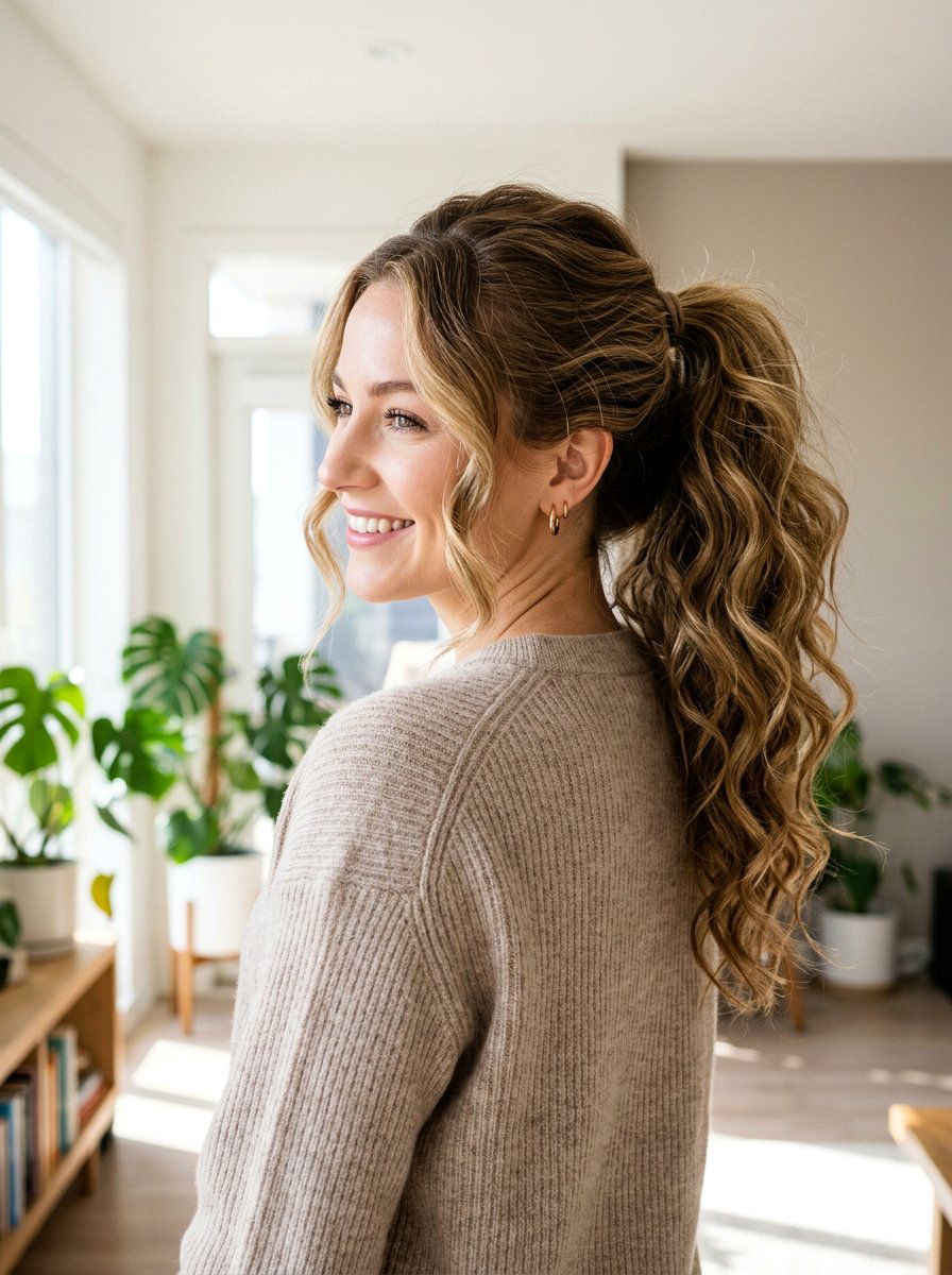 Textured Wavy Ponytail - 20 glamorous ponytail hairstyle ideas - 20 glamorous ponytail hairstyle ideas