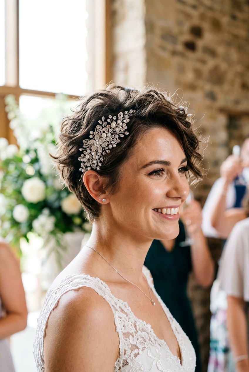 Textured Wedding Pixie - 20 romantic hairstyles for weddings - 20 romantic hairstyles for weddings