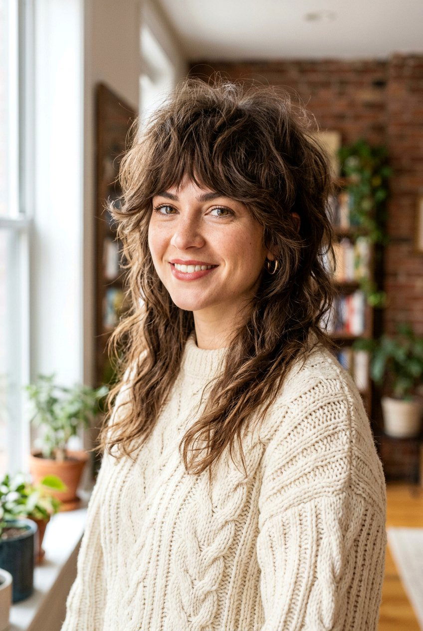 Textured Wolf Cut Mullet - 20 mullet haircut for thick hair women - 20 mullet haircut for thick hair women