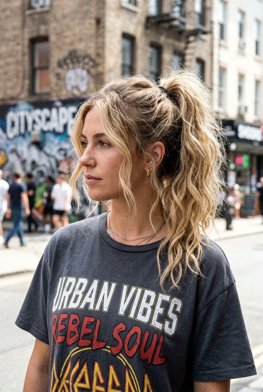 Textured beach waves ponytail - 20 beach waves ponytail hairstyle - 20 beach waves ponytail hairstyle