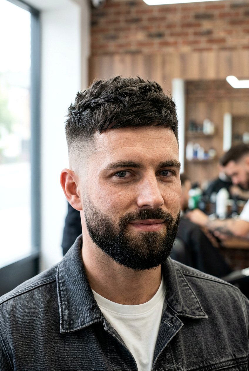 Textured crop with beard - 20 textured crop haircut - 20 textured crop haircut