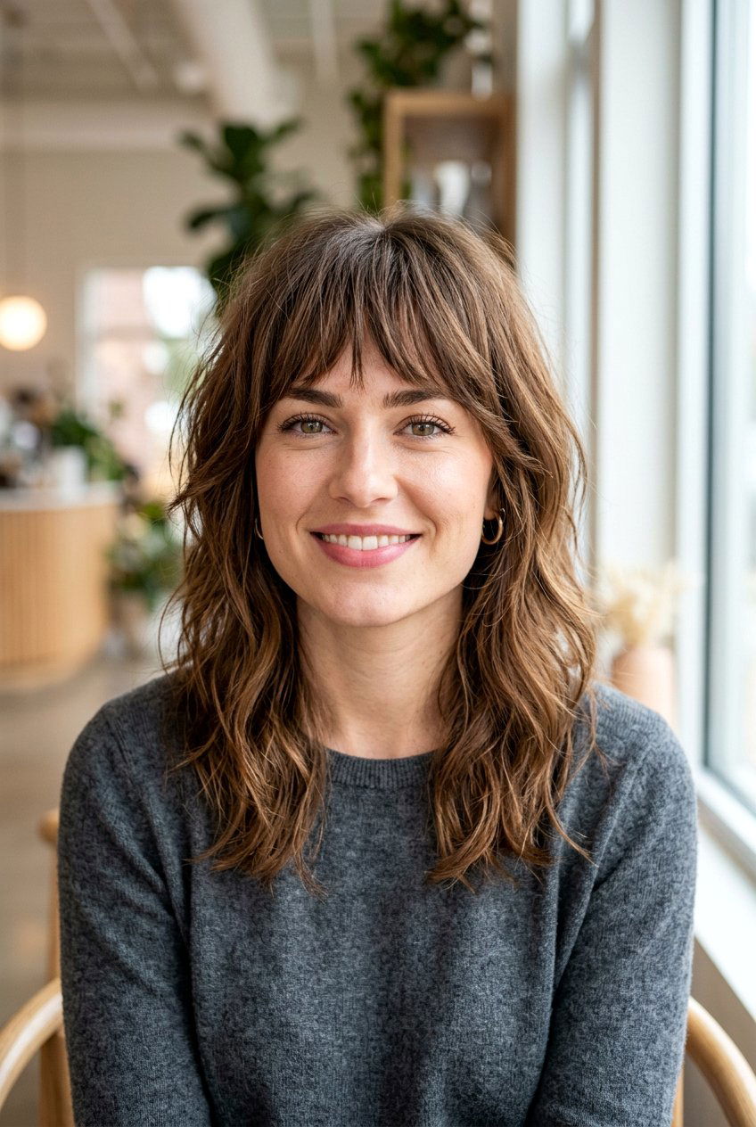 Textured fringe square face - 20 bangs for square face - 20 bangs for square face