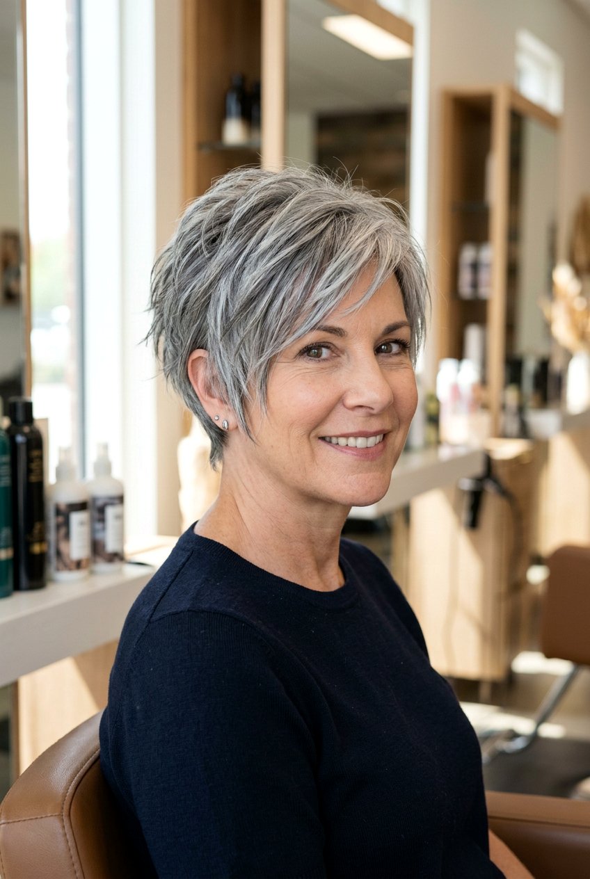 Textured gray pixie - 20 gray pixie haircut - 20 gray pixie haircut