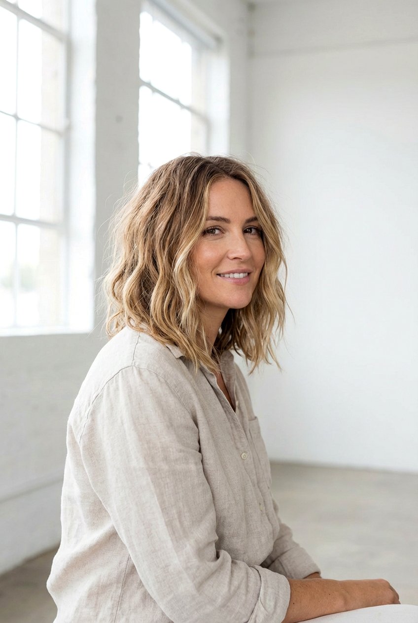 Textured lob - 20 shoulder length hairstyles - 20 shoulder length hairstyles