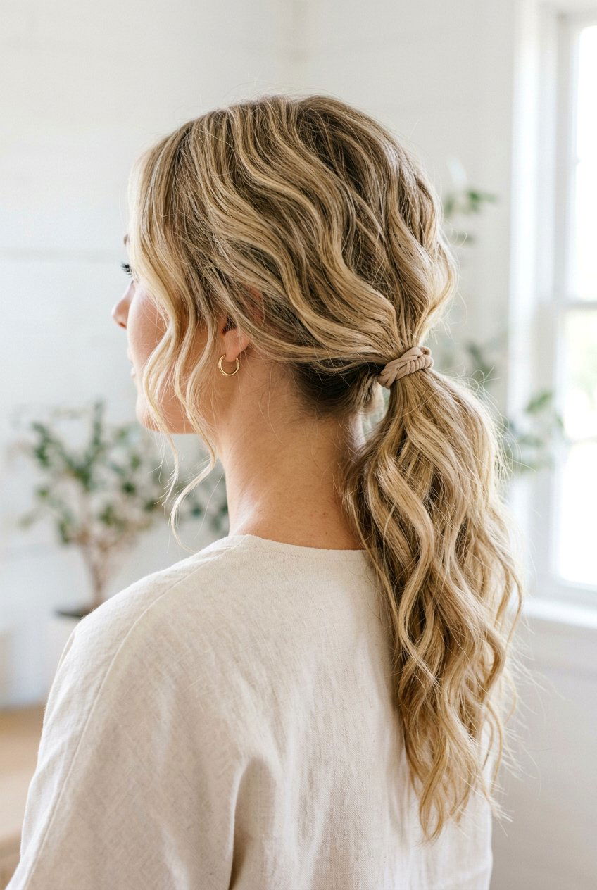 Textured low ponytail - 20 low ponytail hairstyles - 20 low ponytail hairstyles