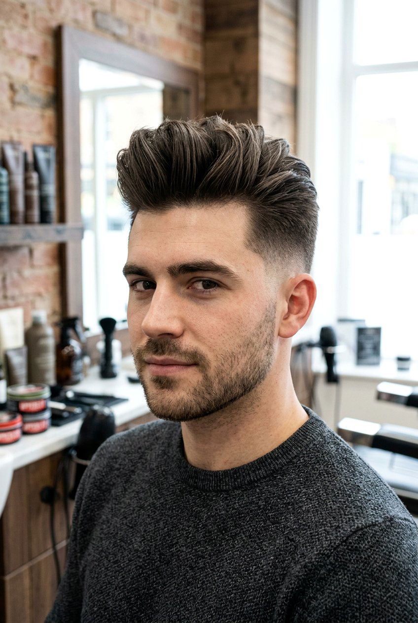 Textured quiff - 20 hairstyles for men with thick hair - 20 hairstyles for men with thick hair